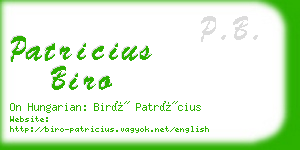 patricius biro business card